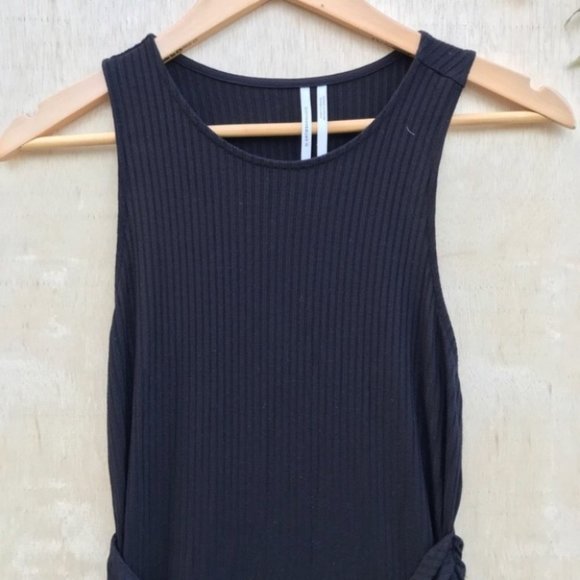 NWOT Anthropologie black midi ribbed dress - Picture 4 of 5